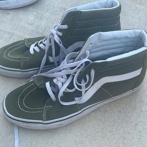 Olive green Vans size 10